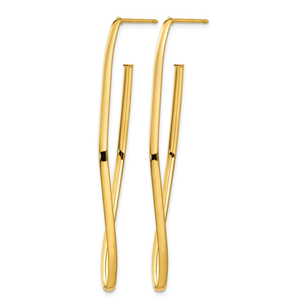 14K Polished Post Dangle Earrings