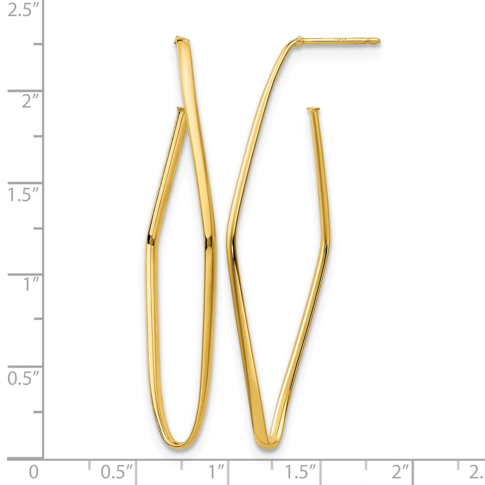 14K Polished Post Dangle Earrings