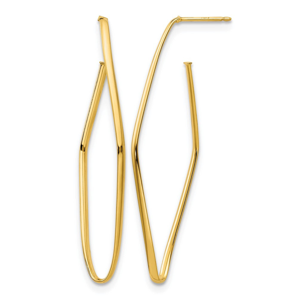 14K Polished Post Dangle Earrings