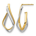 14K w/Rhodium Polished Post Earrings