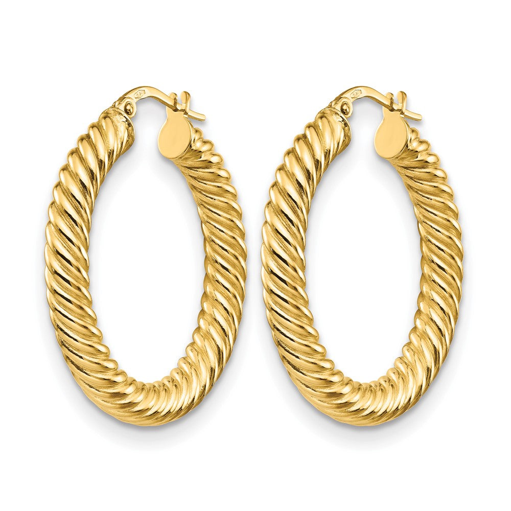 14K Polished Twisted Hoop Earrings