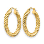 14K Polished Twisted Hoop Earrings