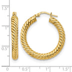 14K Polished Twisted Hoop Earrings