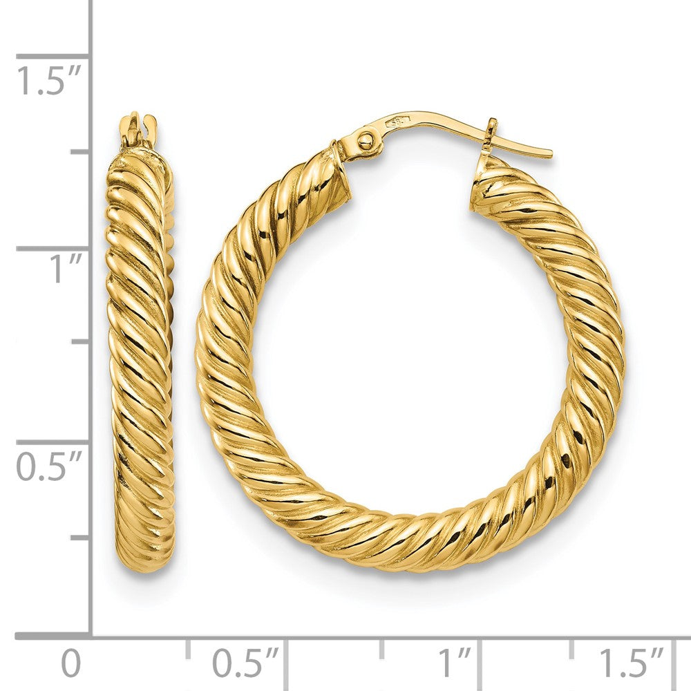 14K Polished Twisted Hoop Earrings
