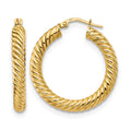 14K Polished Twisted Hoop Earrings