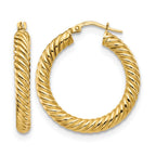 14K Polished Twisted Hoop Earrings