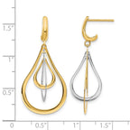14K Two-tone Polished Post Dangle Earrings