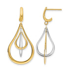 14K Two-tone Polished Post Dangle Earrings