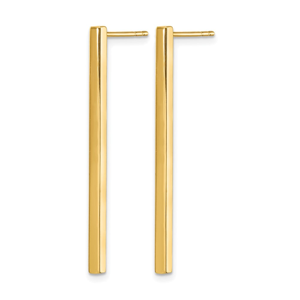 14K Polished Post Dangle Bar Earrings