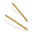 14K Polished Post Dangle Bar Earrings