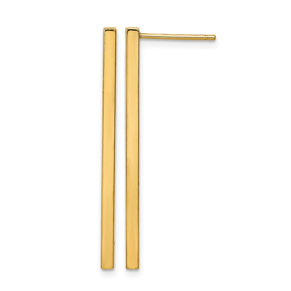 14K Polished Post Dangle Bar Earrings