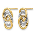 14K Two-tone Polished Circles Post Earrings