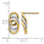 14K Two-tone Polished Circles Post Earrings