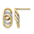 14K Two-tone Polished Circles Post Earrings