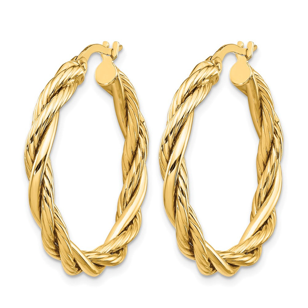 14K Polished Twisted Hoop Earrings