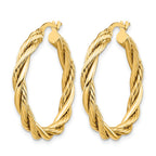 14K Polished Twisted Hoop Earrings