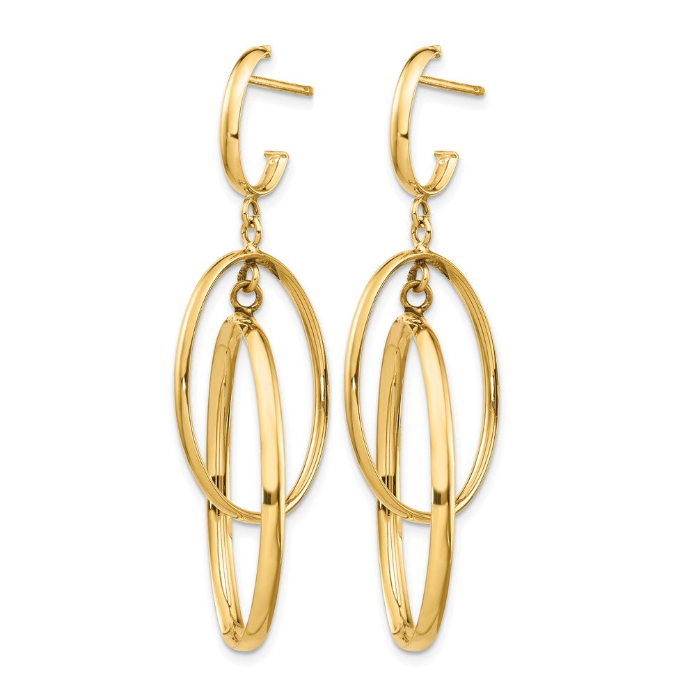 14K Polished Post Dangle Earrings
