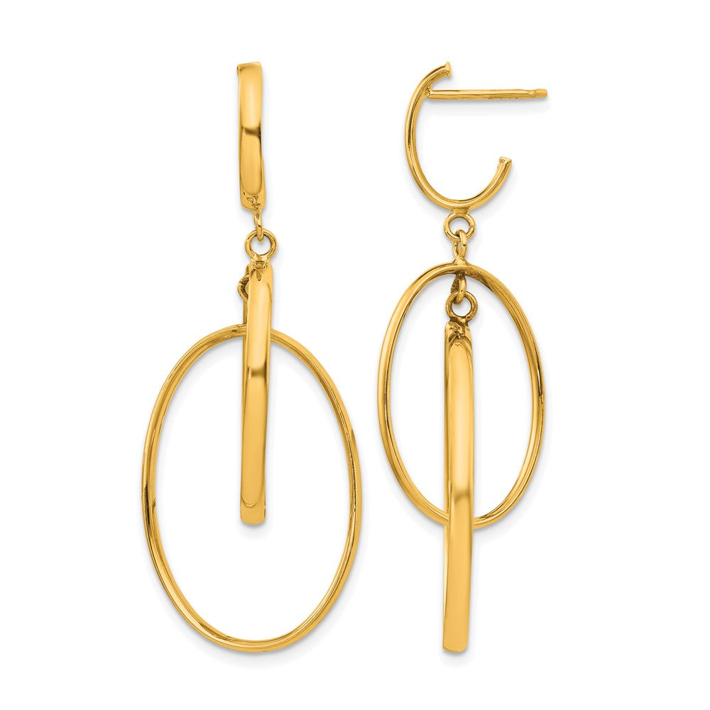 14K Polished Post Dangle Earrings