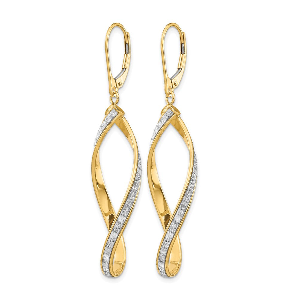 14K Glimmer Infused Twisted Leverback Earrings