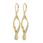 14K Glimmer Infused Twisted Leverback Earrings