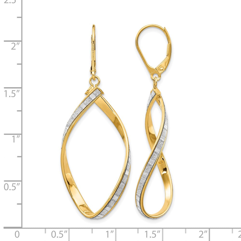 14K Glimmer Infused Twisted Leverback Earrings