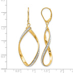 14K Glimmer Infused Twisted Leverback Earrings