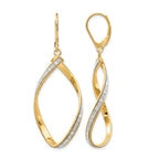 14K Glimmer Infused Twisted Leverback Earrings