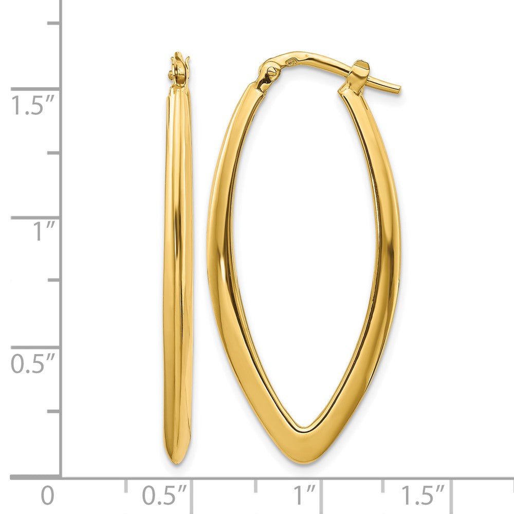 14K Polished Fancy Hoop Earrings
