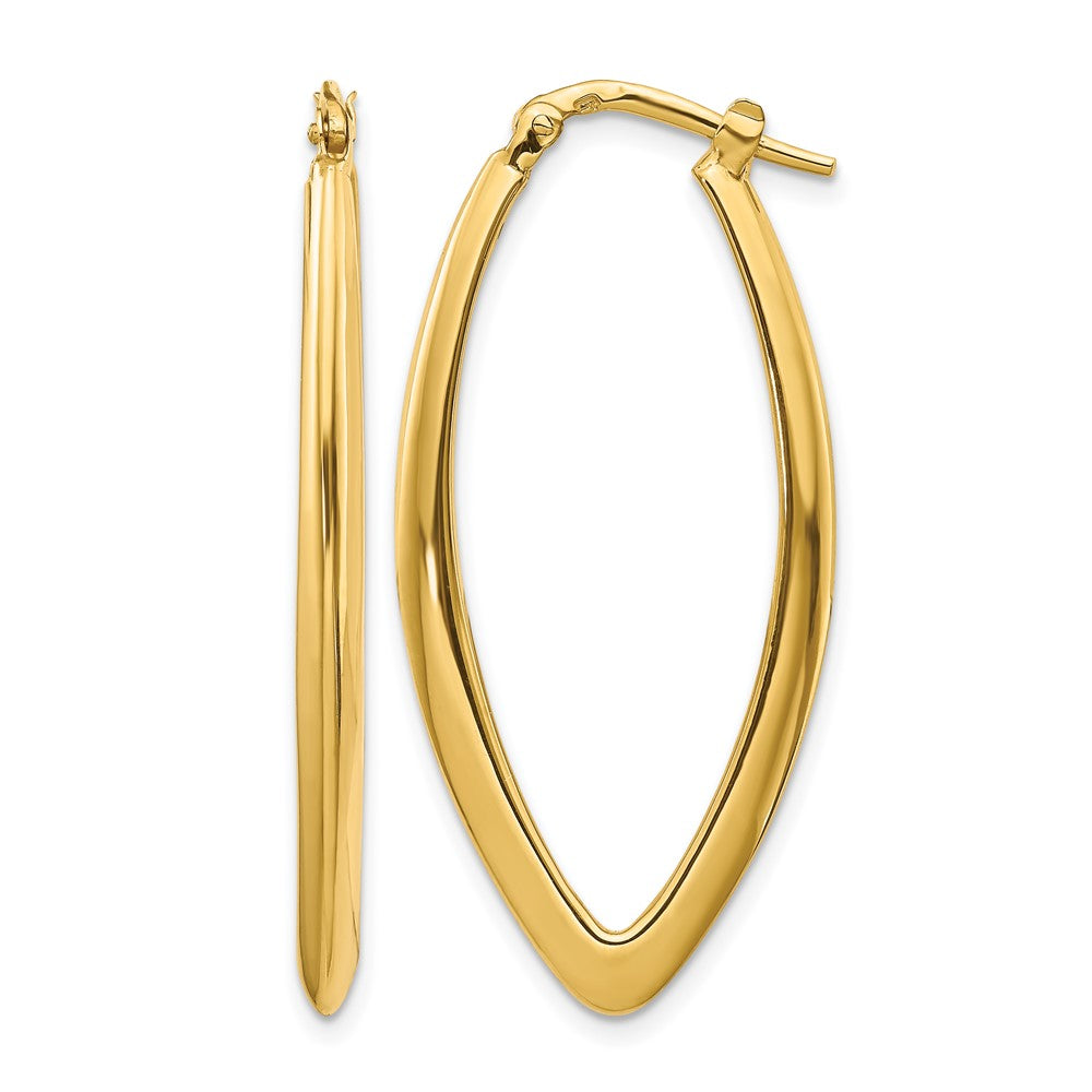 14K Polished Fancy Hoop Earrings