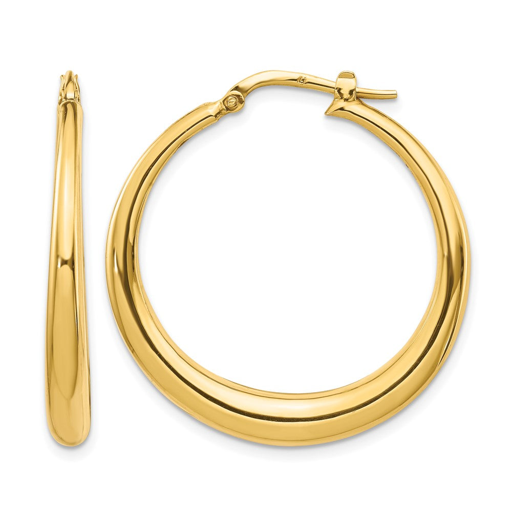 14K Polished Fancy Hoop Earrings