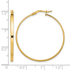 14K 2mm Polished Hoop Earrings