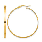 14K 2mm Polished Hoop Earrings
