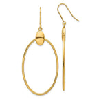 14K Polished Oval Dangle Earrings