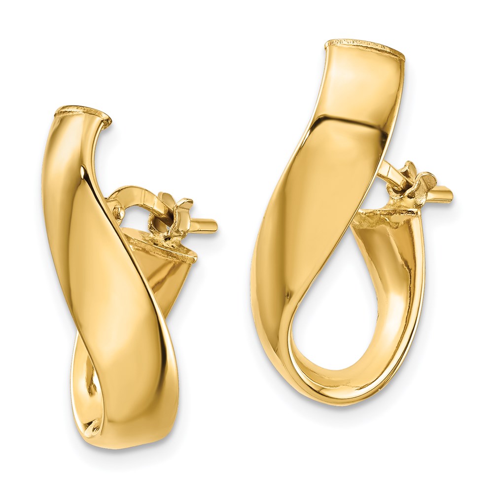 14K 5mm High Polished Hoop Earrings