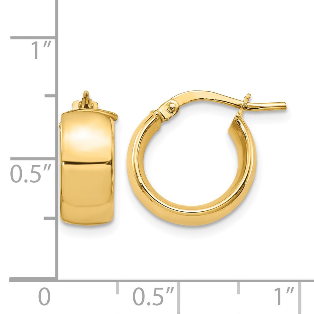 14K 6mm High Polished Hoop Earrings
