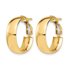 14K 6mm High Polished Omega Back Hoop Earrings
