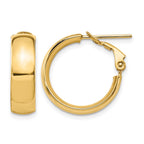14K 6mm High Polished Omega Back Hoop Earrings