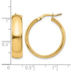 14K 6mm High Polished Hoop Earrings