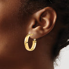 14K 6mm High Polished Omega Back Hoop Earrings