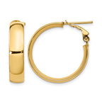 14K 6mm High Polished Omega Back Hoop Earrings