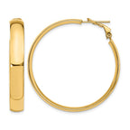 14K 6mm High Polished Omega Back Hoop Earrings