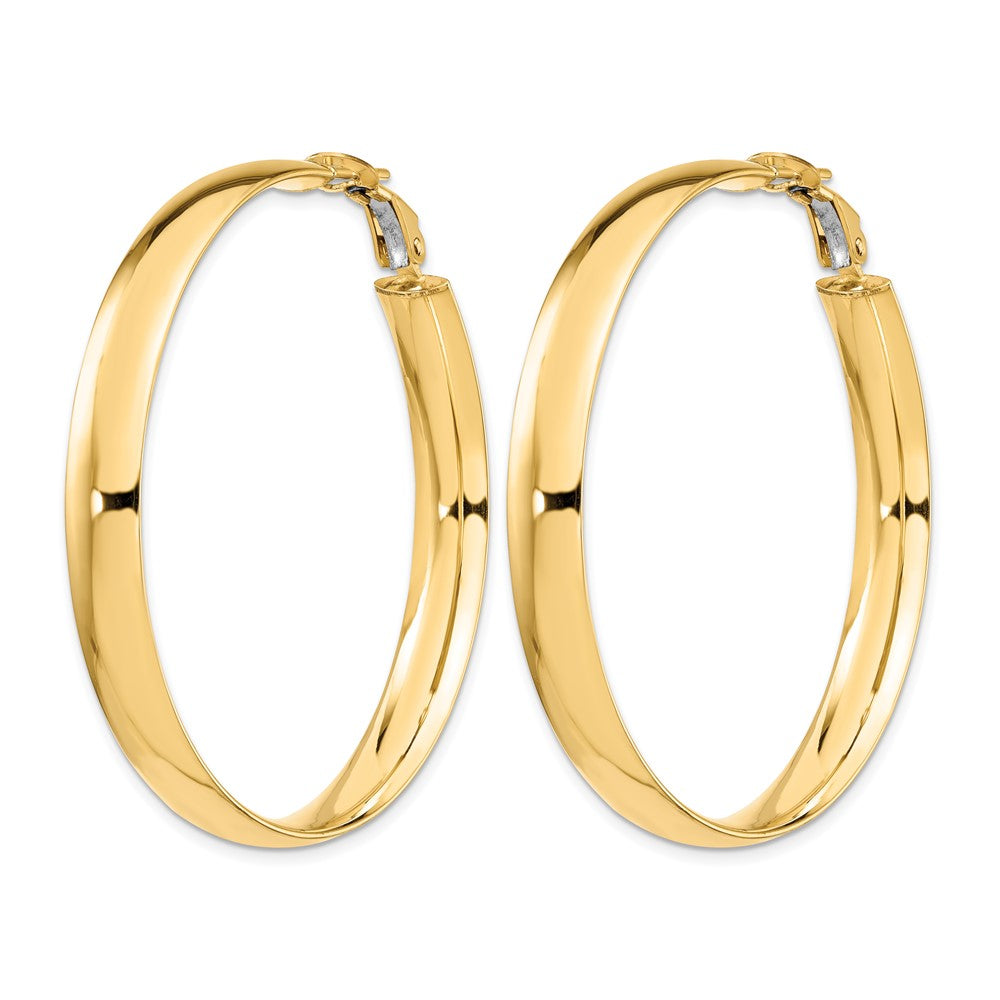 14K 6mm High Polished Omega Back Hoop Earrings