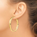 14K 6mm High Polished Omega Back Hoop Earrings