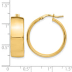 14K 8mm High Polished Hoop Earrings