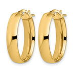 14K 6mm High Polished Oval Hoop Earrings