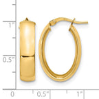 14K 6mm High Polished Oval Hoop Earrings