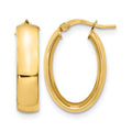 14K 6mm High Polished Oval Hoop Earrings