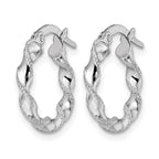 14K White Gold Twisted Hoop Earrings