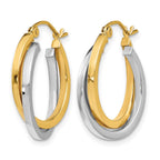 14K Two-tone Polished Intertwined Hoop Earrings