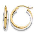 14K Two-tone Polished Intertwined Hoop Earrings